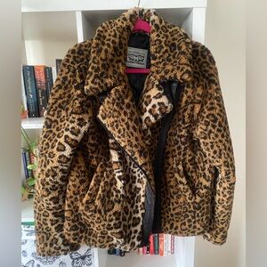 Levi’s Leopard Print Sherpa Moto Jacket